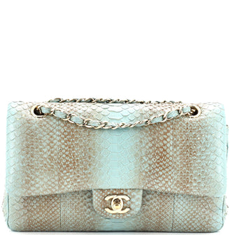 Chanel Classic Double Flap Bag Python Medium