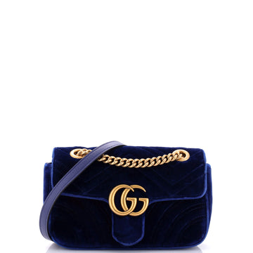 Gucci GG Marmont Flap Bag Matelasse Velvet Mini