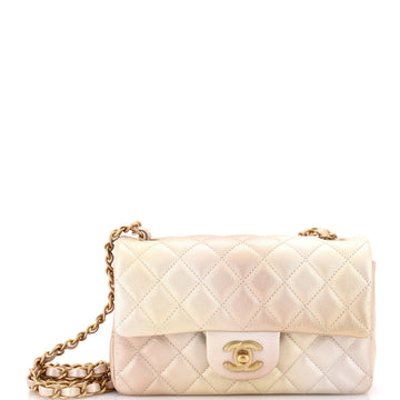 Chanel Classic Single Flap Bag Quilted Ombre Metallic Goatskin Mini