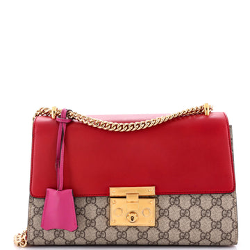 Gucci Padlock Shoulder Bag GG Coated Canvas and Leather Medium