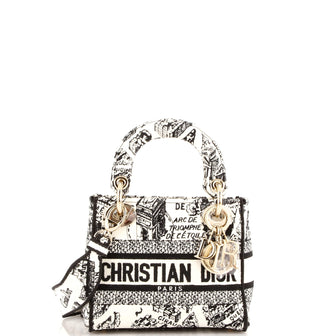 Christian Dior Lady D-Lite Bag Embroidered Canvas Mini