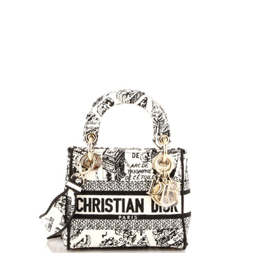 Christian Dior Lady D-Lite Bag Embroidered Canvas Mini
