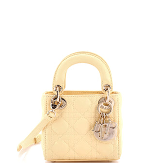 Christian Dior Lady Dior Bag Cannage Quilt Lambskin Micro