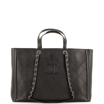 Chanel CC Shopping Tote Stitched Deerskin Large
