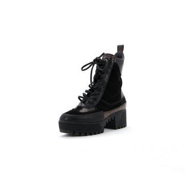 Louis Vuitton Women's Laureate Platform Desert Boots Suede with Monogram Canvas