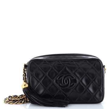 Chanel Vintage Diamond CC Camera Bag Quilted Leather Small