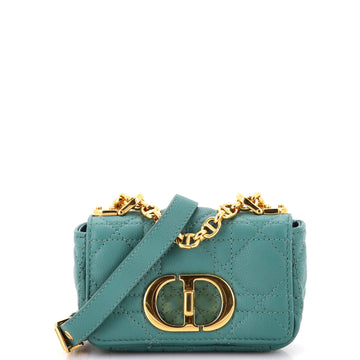 Christian Dior Caro Bag Cannage Quilt Calfskin Micro