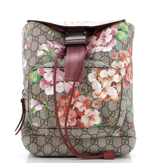 Gucci Buckle Backpack Blooms Print GG Coated Canvas Small