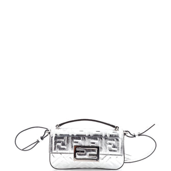 Fendi Baguette Phone Pouch Zucca Embossed Leather