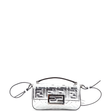 Fendi Baguette Phone Pouch Zucca Embossed Leather