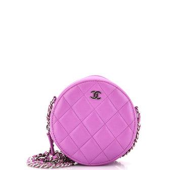 Chanel Round Clutch with Chain Quilted Lambskin Mini