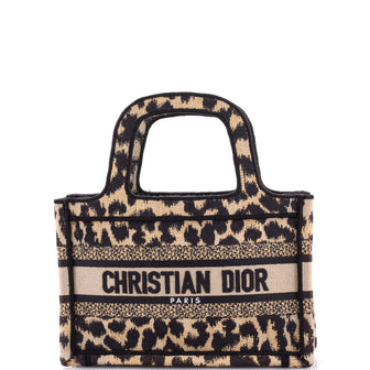 Christian Dior Book Tote Mizza Embroidered Canvas Mini