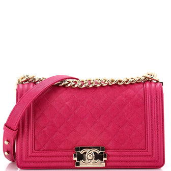 Chanel Boy Flap Bag Quilted Caviar Old Medium