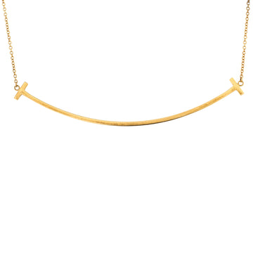 Tiffany & Co. T Smile Pendant Necklace 18K Yellow Gold Large