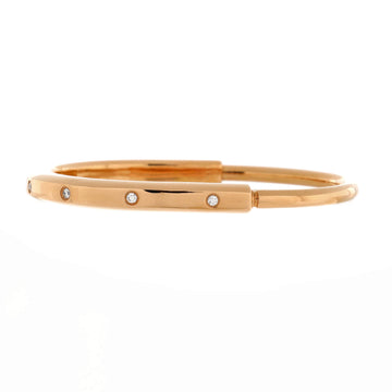 Tiffany & Co. Lock Bangle Bracelet 18K Rose Gold with Diamonds