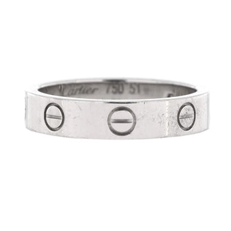Cartier Love Wedding Band 1 Diamond Ring 18K White Gold with Diamond