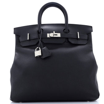 Hermes HAC Birkin Bag Black Togo with Palladium Hardware 40