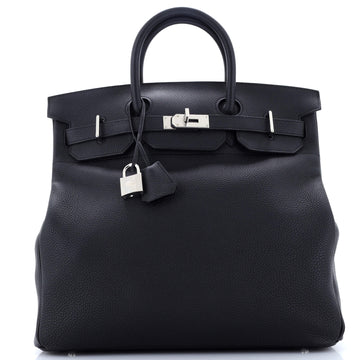 Hermes HAC Birkin Bag Black Togo with Palladium Hardware 40