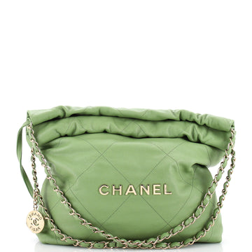 Chanel 22 Chain Hobo Quilted Caviar Small