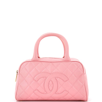 Chanel Timeless CC Bowler Bag Quilted Caviar Small