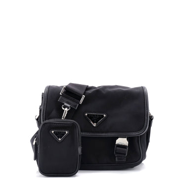 Prada Buckle Messenger Bag Tessuto Small