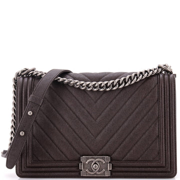 Chanel Boy Flap Bag Chevron Caviar New Medium