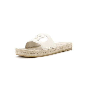 Gucci Women's Interlocking G Cut-Out Espadrille Slide Sandals Leather