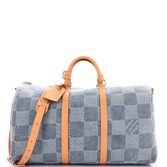 Louis Vuitton Keepall Bandouliere Bag 3D Damier Denim 50