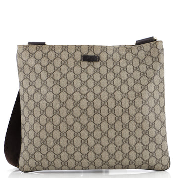 Gucci Zip Top Messenger Bag GG Coated Canvas Large