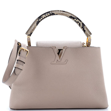 Louis Vuitton Capucines Bag Leather with Python PM