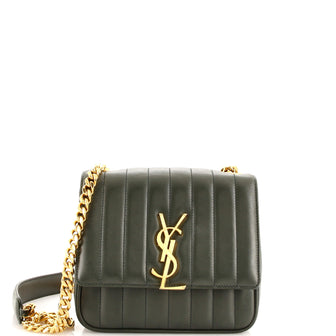 Saint Laurent Vicky Crossbody Bag Vertical Quilted Leather Medium