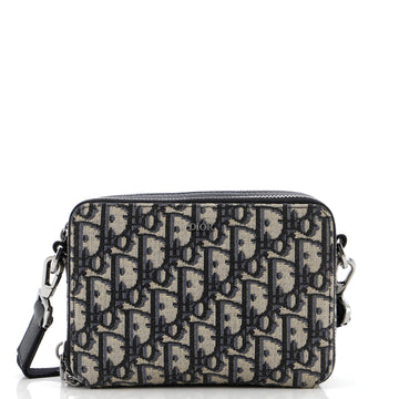 Christian Dior Double Zip Crossbody Pouch Oblique Canvas