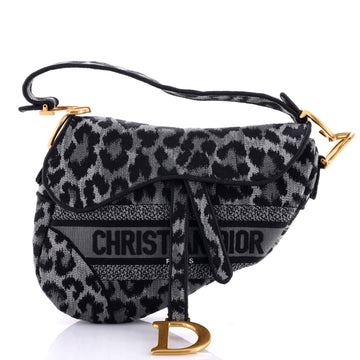 Christian Dior Saddle Handbag Mizza Embroidered Canvas Medium