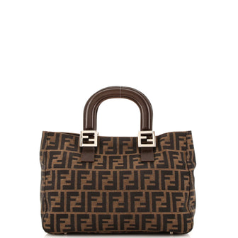 Fendi Vintage FF Handle Tote Zucca Canvas Small