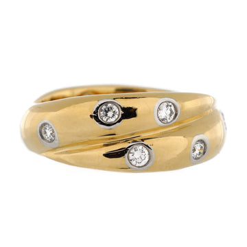 Tiffany & Co. Etoile Twist Band Ring 18K Yellow Gold and Platinum with Diamonds