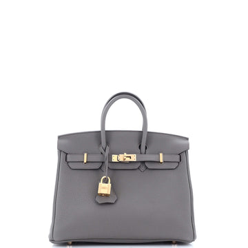Hermes Birkin Handbag Grey Togo with Rose Gold Hardware 25