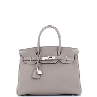 Hermes Birkin Handbag Grey Togo with Palladium Hardware 30