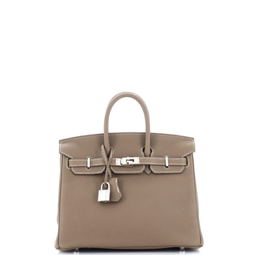 Hermes Birkin Handbag Grey Togo with Palladium Hardware 25