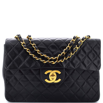 Chanel Vintage Classic Single Flap Bag Quilted Lambskin Maxi