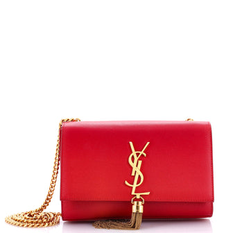 Saint Laurent Classic Monogram Tassel Crossbody Bag Grainy Leather Small