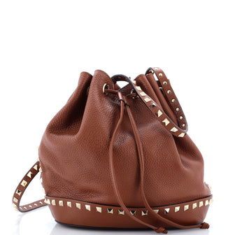 Valentino Garavani Rockstud Bucket Crossbody Bag Leather Small