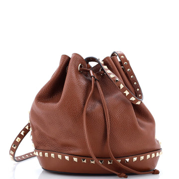 Valentino Garavani Rockstud Bucket Crossbody Bag Leather Small