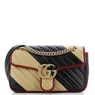 Gucci GG Marmont Flap Bag Diagonal Quilted Leather Medium