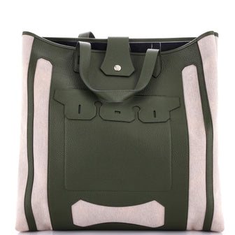 Hermes Petit H Monsieur B Tote Toile and Leather GM