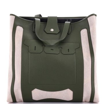 Hermes Petit H Monsieur B Tote Toile and Leather GM