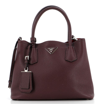 Prada Cuir Double Tote Vitello Daino Medium
