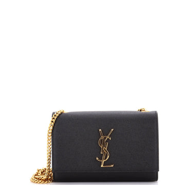 Saint Laurent Classic Monogram Crossbody Bag Grainy Leather Small