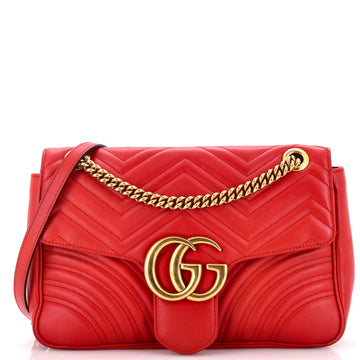 Gucci GG Marmont Flap Bag Matelasse Leather Medium