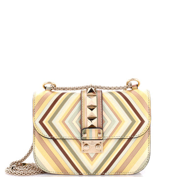 Valentino Garavani 1973 Glam Lock Shoulder Bag Striped Leather Small