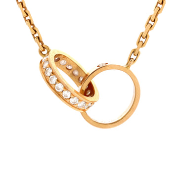 Cartier Love Interlocking Necklace 18K Yellow Gold and Diamonds